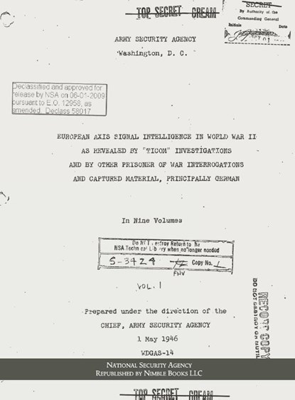 European Axis Signal Intelligence in World War II, National Security Agency ; Army Security Agency - Gebonden - 9781608880089