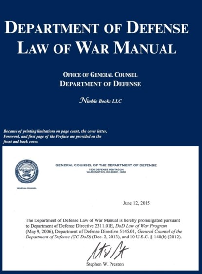 Department of Defense Law of War Manual, Ogc Department of Defense - Gebonden - 9781608880577