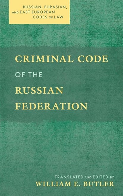 Criminal Code of the Russian Federation, William E. Butler - Gebonden - 9781616196646