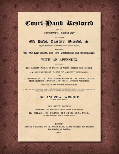 Court-Hand Restored [1879], Andrew Wright - Paperback - 9781616196899