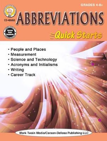 Abbreviations Quick Starts Workbook, Grades 4 - 12, ARMSTRONG,  Linda - Paperback - 9781622238217