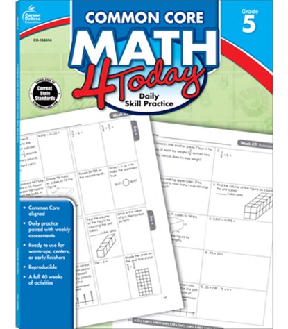 Common Core Math 4 Today, Grade 5: Daily Skill Practice Volume 8, Erin McCarthy - Paperback - 9781624420405