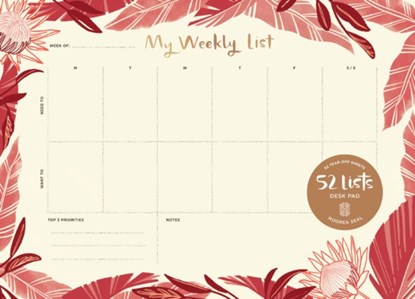 52 Lists Weekly Desk Pad, Moorea Seal - Paperback - 9781632172327