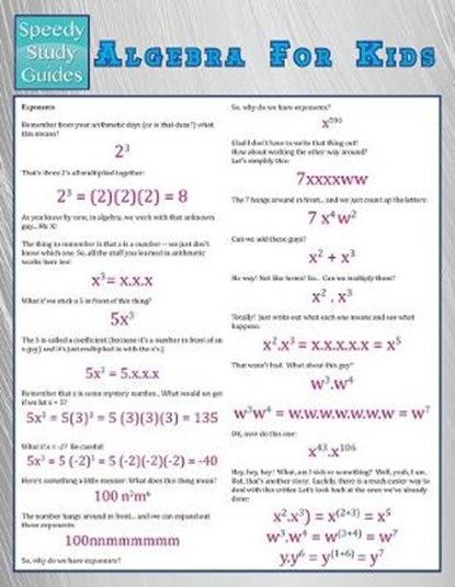 Algebra For Kids (Speedy Study Guide), Speedy Publishing LLC - Paperback - 9781635013900