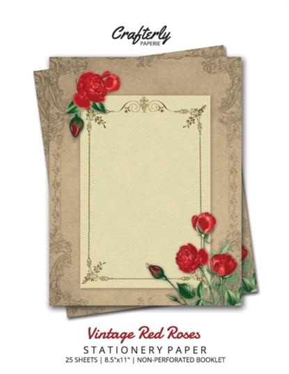 Vintage Red Roses Stationery Paper, Crafterly Paperie - Paperback - 9781636571300