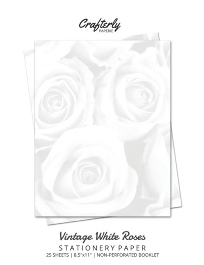 Vintage White Roses Stationery Paper, Crafterly Paperie - Paperback - 9781636571324