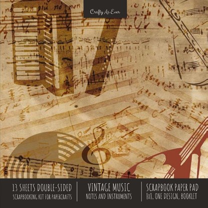 Vintage Music Scrapbook Paper Pad 8x8 Decorative Scrapbooking Kit for Cardmaking Gifts, DIY Crafts, Printmaking, Papercrafts, Notes Instruments, Designer Paper, Crafty as Ever - Paperback - 9781636571683
