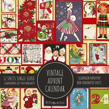Vintage Advent Calendar Scrapbook Paper Pad, Crafty as Ever - Paperback - 9781636572192
