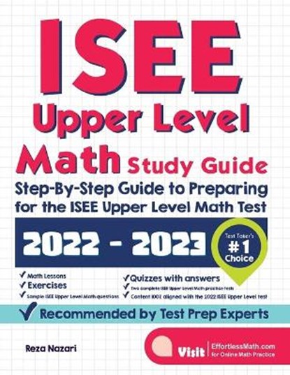 ISEE Upper Level Math Study Guide, Reza Nazari - Paperback - 9781637190371