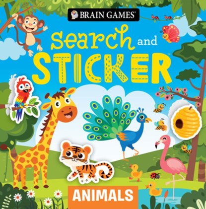 Brain Games - Search and Sticker: Animals (for Kids Ages 3-6), Publications International Ltd - Paperback - 9781639387373