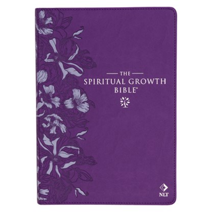The Spiritual Growth Bible, Study Bible, NLT - New Living Translation Holy Bible, Faux Leather, Purple Debossed Floral, Christianart Gifts - Gebonden - 9781639521289