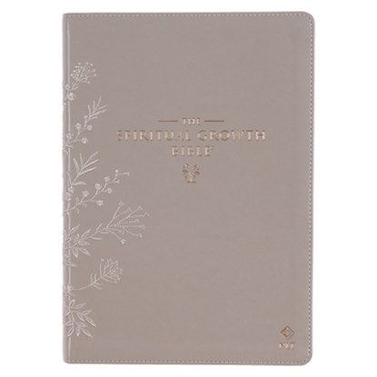 The Spiritual Growth Bible, Study Bible, NLT - New Living Translation Holy Bible, Faux Leather, Taupe Embroidred Floral, Christianart Gifts - Gebonden - 9781639521326