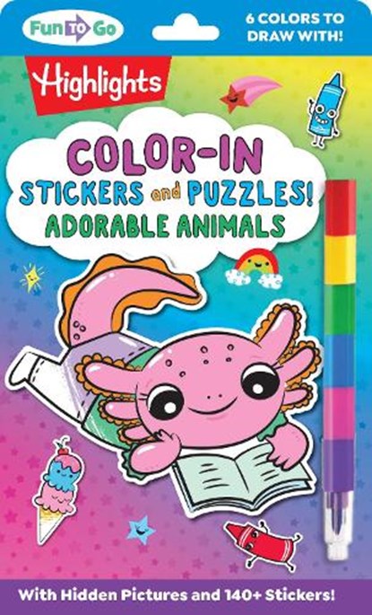 Color-In Stickers and Puzzles! Adorable Animals, Highlights - Paperback - 9781639622894