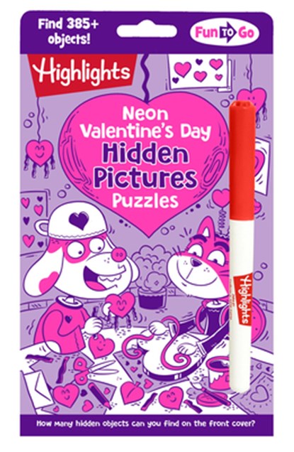 Neon Valentine's Day Hidden Pictures Puzzles: Bright Neon Hidden Pictures Book Filled with Valentines Day Puzzles, Heart-Shaped Surprised and Hundreds, Highlights - Paperback - 9781639623518