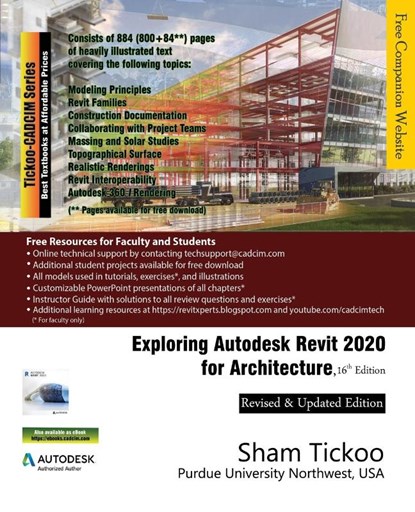 Exploring Autodesk Revit 2020 for Architecture, 16th Edition, Prof Sham Tickoo - Paperback - 9781640570061