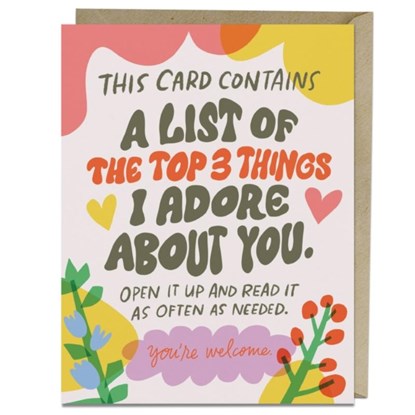 6-Pack Em & Friends Top 3 Things Greeting Card, Em & Friends - Losbladig - 9781642465303