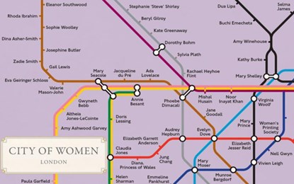 City of Women London Tube Wall Map (A2, 16.5 x 23.4 Inches), Reni Eddo-Lodge ; Rebecca Solnit ; Emma Watson - Gebonden - 9781642594577