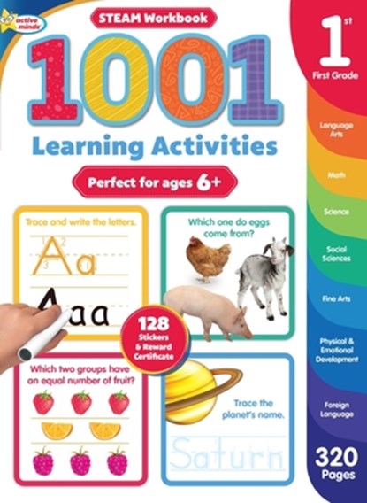 Active Minds 1001 First Grade Learning Activities: A Steam Workbook, Sequoia Children's Publishing - Paperback - 9781642693737