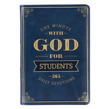 One Minute with God for Students Devotional, Navy Faux Leather Flexcover, Christian Art Gifts - Gebonden - 9781642728446