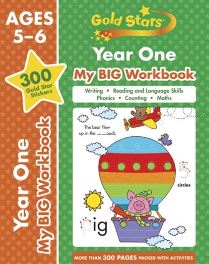 Gold Stars Year One My BIG Workbook (Includes 300 gold star stickers, Ages 5 - 6), Cottage Door Press - Paperback - 9781646380275