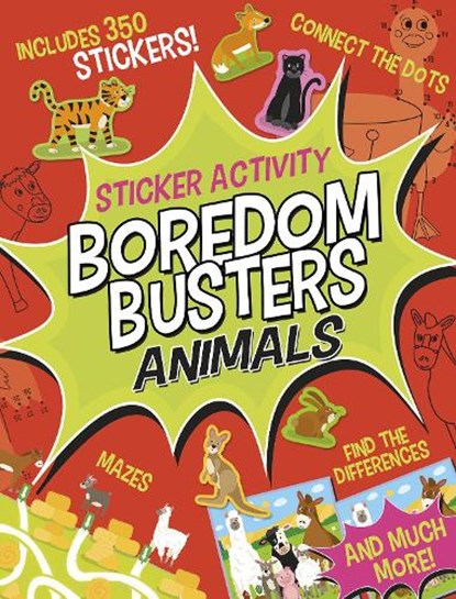 Boredom Busters: Animals Sticker Activity: Includes 350 Stickers! Mazes, Connect the Dots, Find the Differences, and Much More!, Tiger Tales - Paperback - 9781664340541