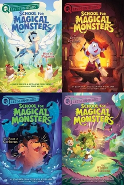School for Magical Monsters Collected Set: Rise of Pegasus; The Eye of Cyclops; The Roar of Cerberus; The Wiggles of Medusa (Quix Books), Joan Holub - Paperback - 9781665985444