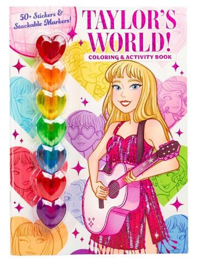 Taylor's World: Coloring and Activity Book with 7 Heart-Shaped Stackable Markers, Delaney Foerster - Paperback - 9781667209135