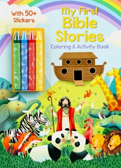 My First Bible Stories Coloring & Activity Book with 4 Crayons and 50+ Stickers, Editors of Silver Dolphin Books - Paperback - 9781667211770