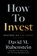 How to Invest, David M. Rubenstein - Paperback - 9781668010556