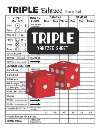 Triple Yahtzee Sheets: Triple Yahtzee Score Pads, Shane Washburn - Paperback - 9781697988932