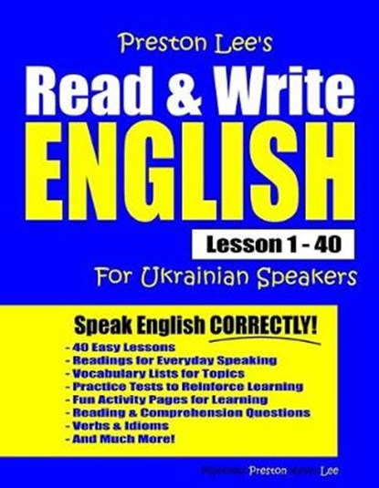 Preston Lee's Read & Write English Lesson 1 - 40 For Ukrainian Speakers, Matthew Preston - Paperback - 9781708776008