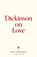 Dickinson on Love, Emily Dickinson - Paperback - 9781734588149