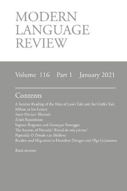 Modern Language Review (116, CONNON,  Derek F - Paperback - 9781781889961