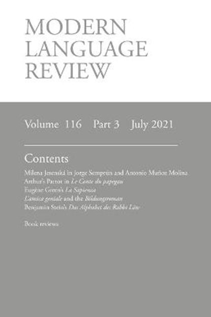 Modern Language Review (116, CONNON,  Derek - Paperback - 9781781889985
