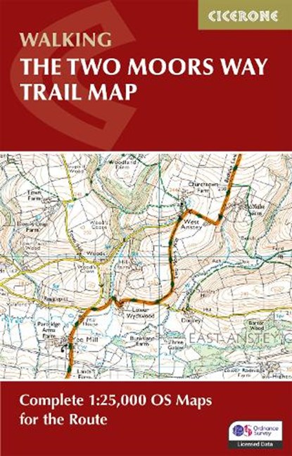 The Two Moors Way Trail Map, Sue Viccars - Paperback - 9781786313188
