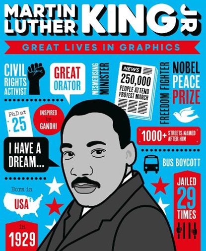 Great Lives in Graphics: Martin Luther King Jr, Books Button - Gebonden - 9781787080560