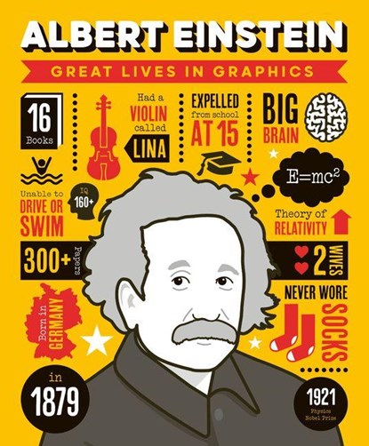 Great Lives in Graphics: Albert Einstein, Button Books - Gebonden - 9781787081215