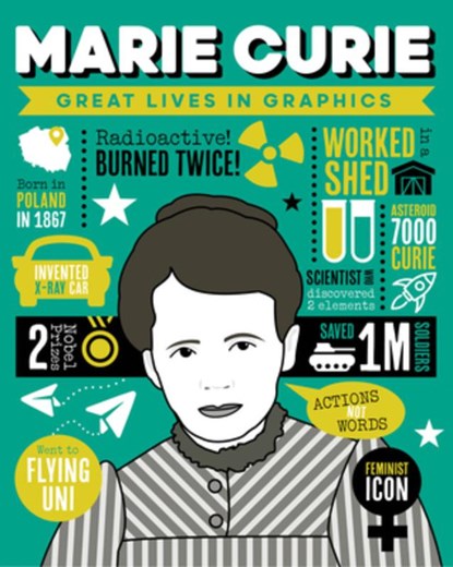 Great Lives in Graphics: Marie Curie, Button Books - Gebonden - 9781787081338