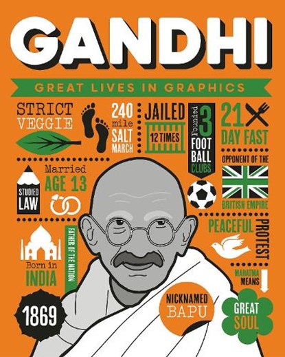 Great Lives in Graphics: Gandhi, niet bekend - Gebonden - 9781787081758