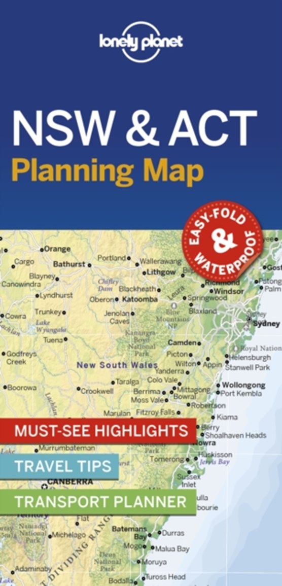 Lonely planet: new south wales & act planning map
