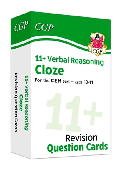 11+ CEM Revision Question Cards: Verbal Reasoning Cloze - Ages 10-11, CGP Books - Gebonden - 9781789085372