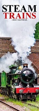 Steam Trains Slim Calendar 2024  Trains Slimline Calendar - 12 Month -  - 9781804602393
