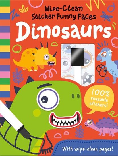 Wipe-Clean Sticker Funny Faces Dinosaurs, Rob Abbott - Gebonden - 9781835550373