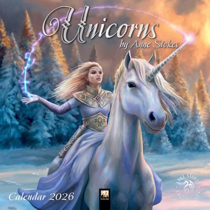 Unicorns by Anne Stokes Wall Calendar 2026 (Art Calendar), Tree Flame - Paperback - 9781835623190