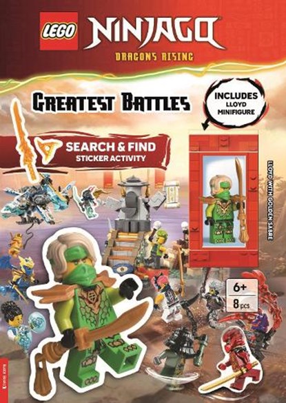 LEGO® NINJAGO®: Greatest Battles Search & Find Sticker Activity Book (with Lloyd minifigure and Golden Sabre), LEGO® ; Buster Books - Paperback - 9781837251742