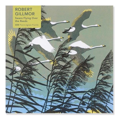 Adult Jigsaw Puzzle Robert Gillmor: Swans Flying over the Reeds (500 pieces), Flame Tree Studio - Gebonden - 9781839648410