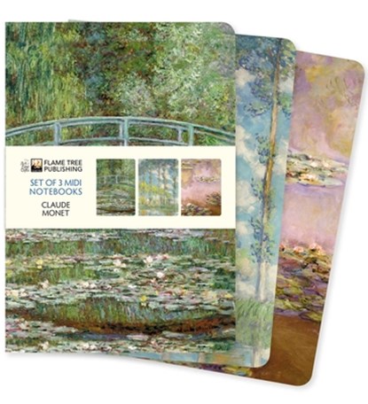 Claude Monet Set of 3 Midi Notebooks, Flame Tree Studio - Overig - 9781839648625