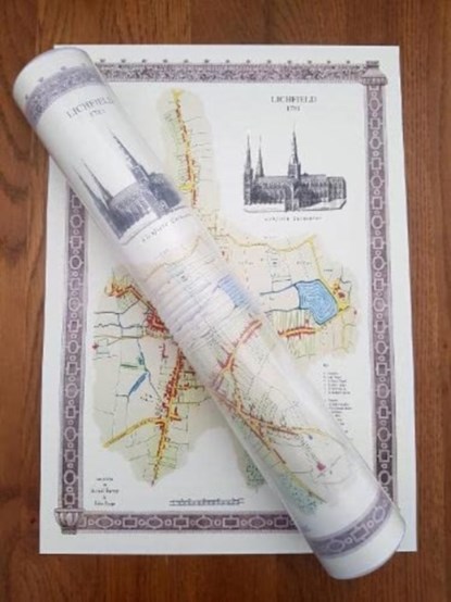 Lichfield 1781 - Old Map Supplied Rolled in a Clear Two Part Screw Presentation Tube - Print Size 45cm x 32cm, niet bekend - Paperback - 9781844918003