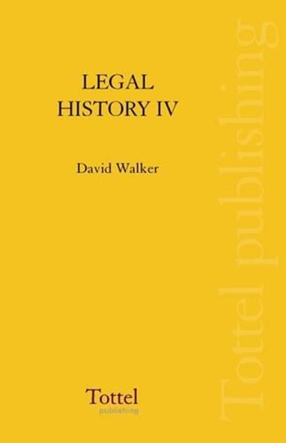 Legal History of Scotland, David M. Walker - Gebonden - 9781845926403