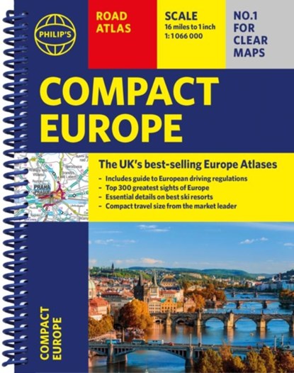 Philip's Compact Atlas Europe, Philip's Maps - Gebonden - 9781849076487
